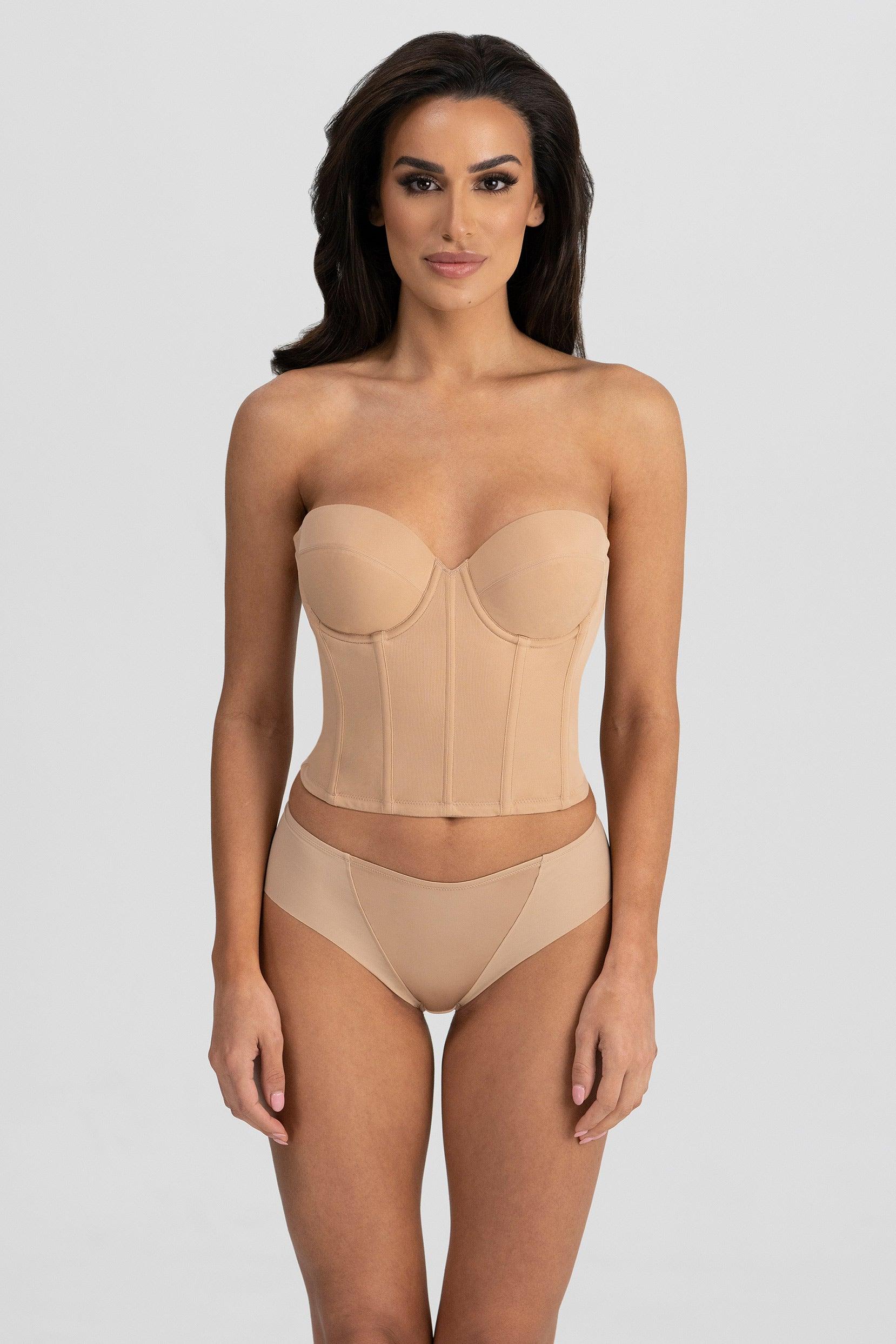Backless Strapless Corset Bridal Bra 6380 - Mocha / 32 / A - COCOMELODY